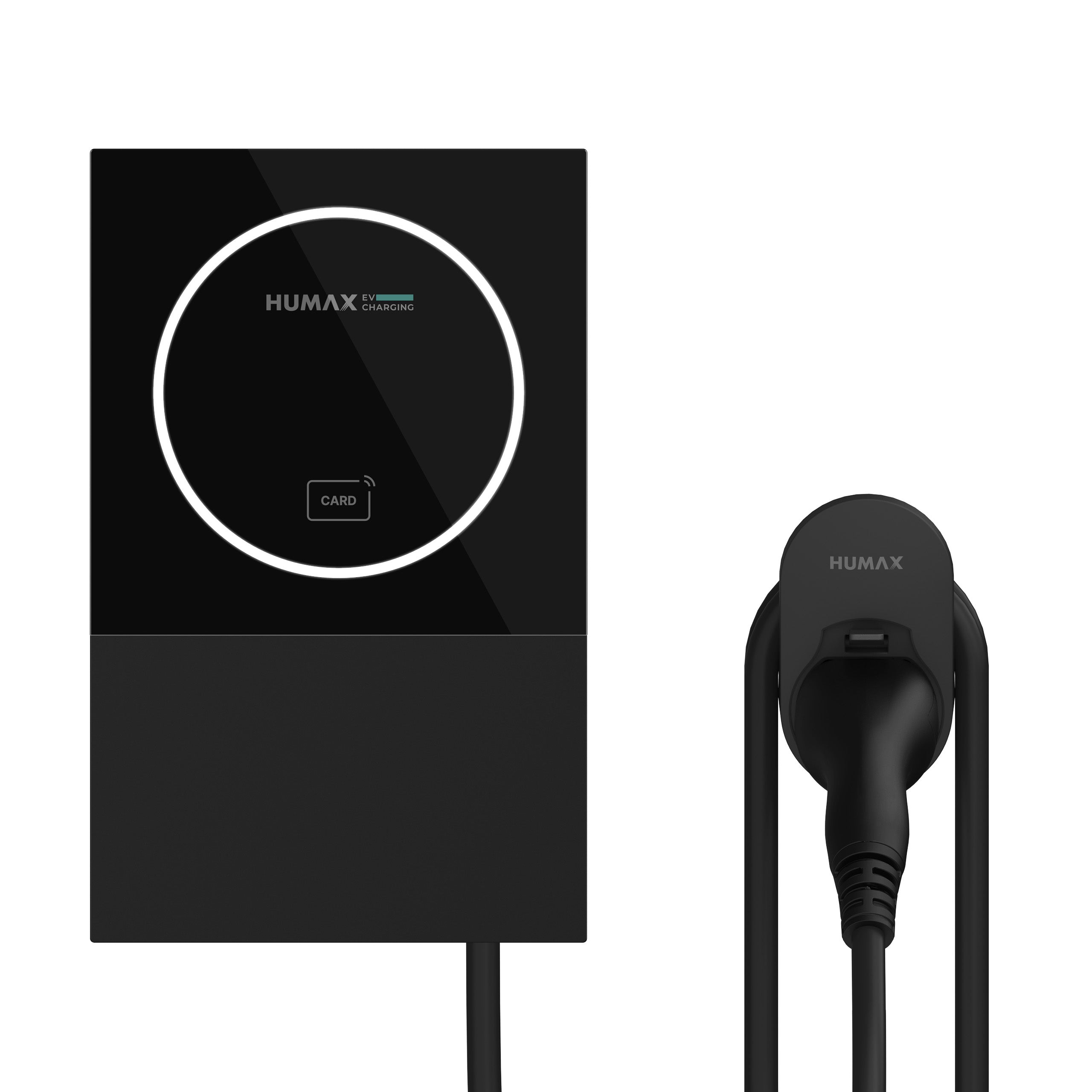 Humax MX7 Smart EV Charger | V2G Future-Ready | 7.4kW | Tethered | Type2 | Single Phase | Wall Mounted | Wi-Fi & Bluetooth | App Controlled | Compatible with All EVs & PHEVs | OZEV Compliant | Black