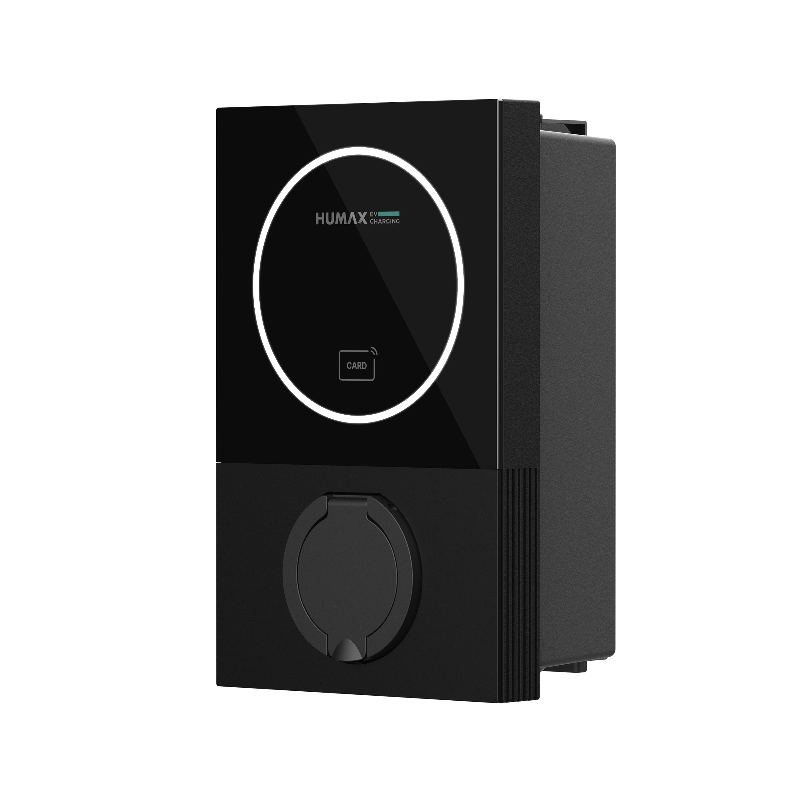 Humax MX7 Smart EV Charger | V2G-Future Ready | 7.4kW | Socket | Type 2 | Single Phase | Wall Mounted | Wi-Fi & Bluetooth | App Controlled | Compatible with All EVs & PHEVs | OZEV Compliant | Black